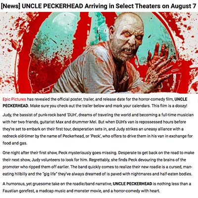 [News] UNCLE PECKERHEAD Arriving in Select Theaters on August 7